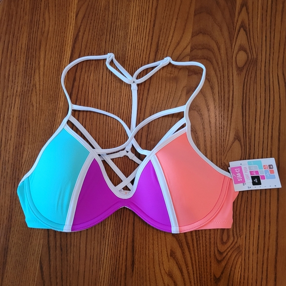 PINK Victoria's Secret colorful light push racer-back bra, size AA-C, NEW - Picture 6 of 6